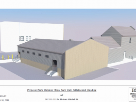 Proposed New Outdoor Plaza, New Hall & Relocated Building