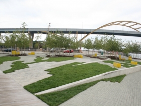 Erie Street Plaza and Hoan Bridge