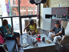 Arlisia McHenry, Debra Moore, and Ald. Jose Perez