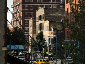Looking south down Broadway from Cafe Benelux..