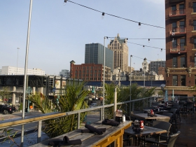 A view towards downtown from Cafe Benelux.