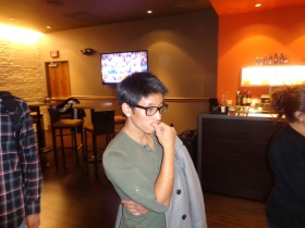 Michael Sweetland, who is something of a fashion plate himself, ponders the scene at Spin during the Fashion Week MKE Initiative media event.