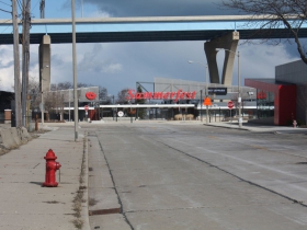 E. Polk Street leads to the south gate of Summerfest