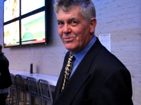 Horne does his part for Fashion Week MKE Initiative by sporting his Burberry Made-In-England double breasted blazer. Thanks, St. Paul's Episcopal Church resale shop!