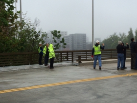 Preparing to open the bridge.