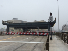 St. Paul Bridge in the open position.