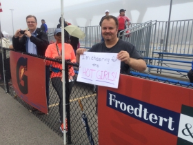 A sign seen  at the 2015 Summerfest Rock 'n' Sole Run finish line.