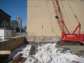 The Kimpton Hotel is under construction in the Third Ward.