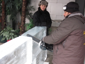 Building the ice bar