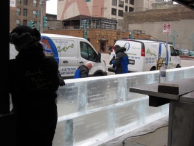 Building the ice bar