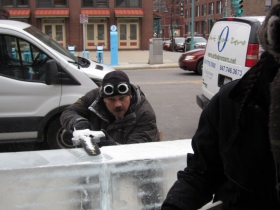 Building the ice bar