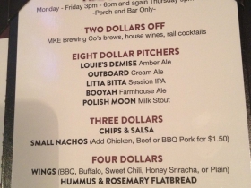 Milwaukee Ale House Menu
