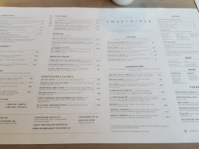 Sweet Diner Menu