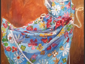 Todd Mrozinski (Cartwheels. Oil painting from a series focusing on Clothing.)