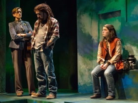 L-R -  Carrie Hitchcock (Val), T. Stacy Hicks (Mel), Sara Zientek (Sky)