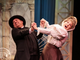 David Flores (Dr. Chausible), Carol Greif (Miss Prism)