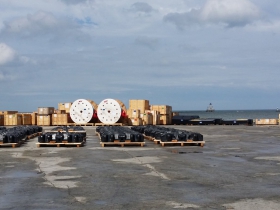 Mining Equipment staged to go out to Sweden, May 2015