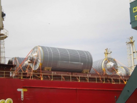 Beer storage tanks for New Glarus, 2013