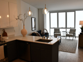 Living Space in One-Bedroom Unit at The Couture
