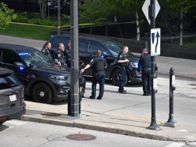 Large police presence outside the Milwaukee City Hall complex after reports of shots fired.