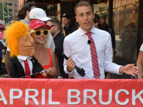 Ventriloquist April Brucker at Coalition to March on the RNC