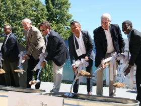 The Couture groundbreaking with Common Council President Cavalier Johnson, Mayor Tom Barrett, developer Rick Barrett, developer Tan Lo, Alderman Robert Bauman and County Executive David Crowley