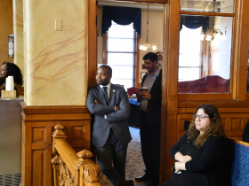 Mayor Cavalier Johnson Looks on At Farewell Speeches