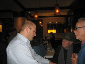 Ald. Kovac chats with Jeff Jordan and Bill Sell.