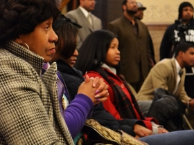 Milwaukee poets share their work in the city hall rotunda.