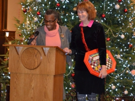 Evelyn Patricia Terry proposes her idea for art seats: Luv Downtown StreetSeats: Make a Present, Make a Future.