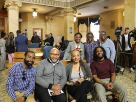 Larresa Taylor and Family at Charter Meeting