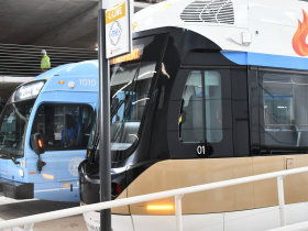 Streetcar and Connect 1 Bus at The Couture