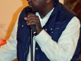 Kwabena Antoine Nixon warms up the stage.