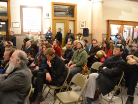 The audience included many Milwaukee artists, innovators and city employees.
