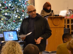 Theresa A Kenney and Jamal Currie present their QR Code art gallery idea: Avenue 101.