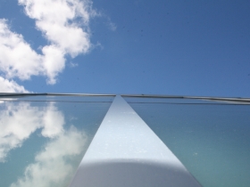 Where the roof meets the sky.