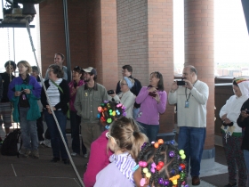 Watching the bell ringers.
