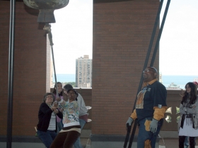 Bell ringing.