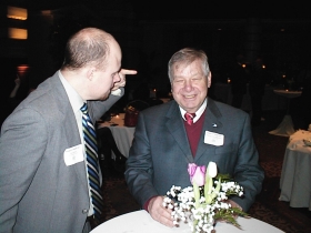 Alex Runner points at Alderman Terry Witkowski. Photo by Michael Horne.