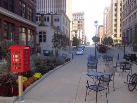 Looking east on Mason St.