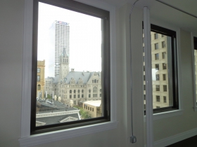 The Federal Courthouse and US Bank can be seen from this window.