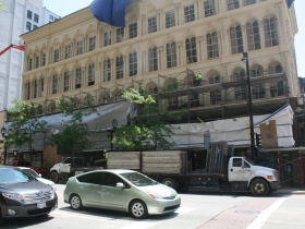The preservation work on the Iron Block Building is almost finished.