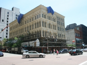 The preservation work on the Iron Block Building is almost finished.