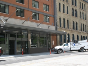 The main entrance to the Marriott.
