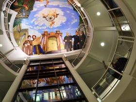 The mural on the atrium