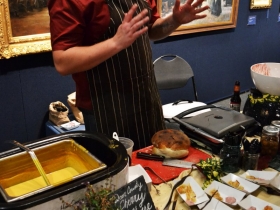 Owner of the Noble located on 2nd served homemade soup and cheery goat cheese bread bites