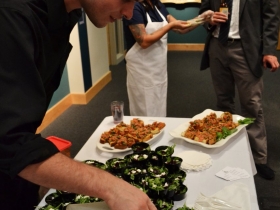 Small salads and Italian specialties filled the Sala table