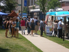 Food trucks in Cathedral Square.