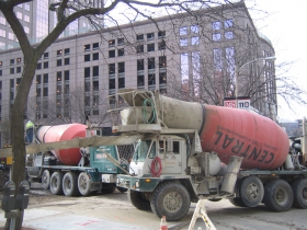 Construction at the corner of N Market St. and E. Highland Ave.