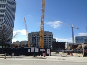 Construction of the Northwestern Mutual Tower and Commons.